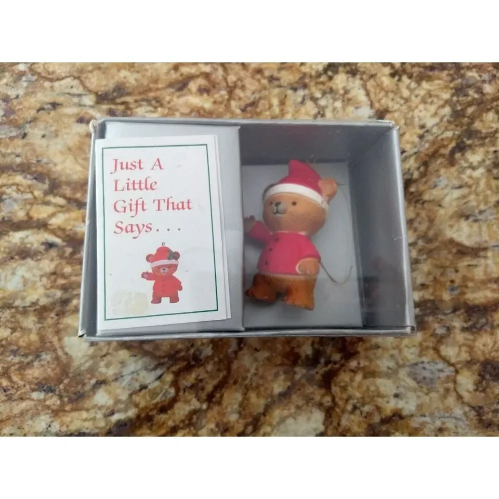 Bradford Novelty TEDDY BEAR Christmas‎ Ornaments 1984 Set of 3 in Box Hong Kong